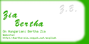 zia bertha business card